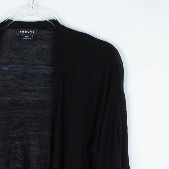Trouve Ruched Sleeve Open Front Cardigan Size XS/S - Picture 2 of 5